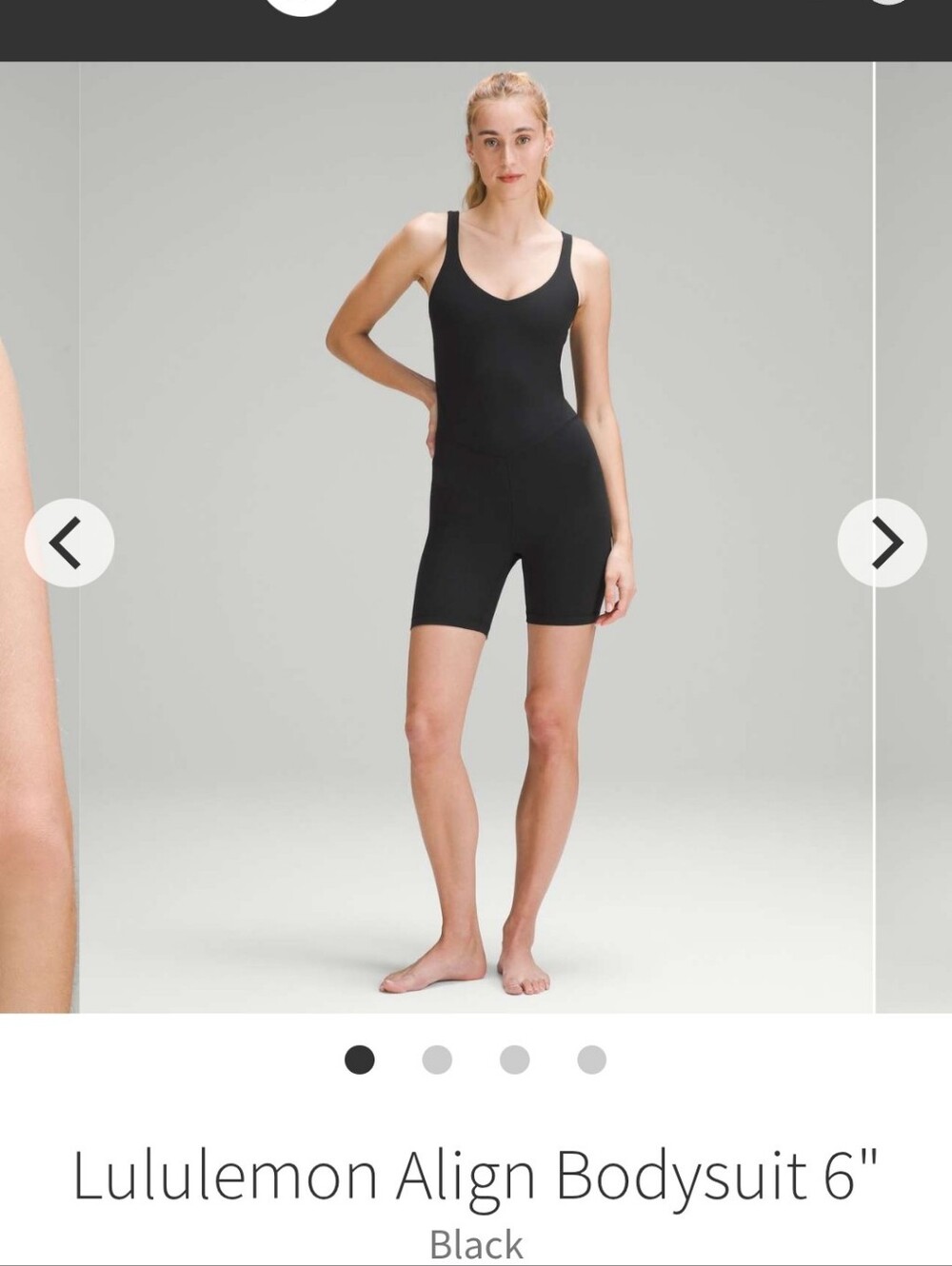 NWT Lululemon Align Bodysuit 6" - Black Sz 4